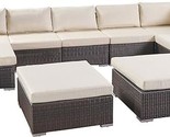 Christopher Knight Home Tom Rosa Outdoor 7 Seater Wicker Sectional Sofa ... - $2,390.99