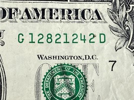 1242 1282 TOMBSTONE Date Note Fancy Serial Number One Dollar Bill Washin... - $14.99