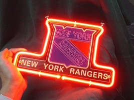 NHL New York Rangers Hockey 3D Beer Bar Neon Light Sign 11&quot; x 7&quot; - £155.84 GBP