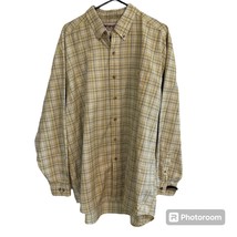 Wrangler Rugged Wear Mens XXL Yellow Plaid Button Down Long Sleeve Shirt - $17.99