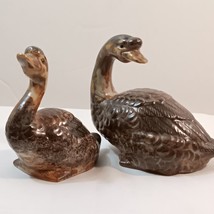Set of 2 Vintage Realistic Ceramic Duck/ Goose/ Geese Figurines Japan Circa 1960 - £14.79 GBP