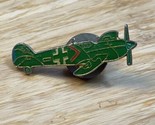Vintage Enamel Green Red Military Airplane Lapel Pin Pinback KG JD - $9.90