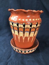 Antico Art Nouveau Olandese Ceramica Smaltato Vaso / Vaso di Fiori - £65.61 GBP