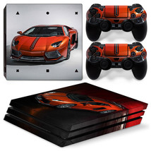 For PS4 PRO Console &amp; 2 Controllers Vinyl Skin Sports Car Design Wrap Decal  - £9.79 GBP