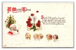Santa Claus w Pipe Merry Chirstmas Tree Children Unused UNP DB Postcard P25 - £13.44 GBP