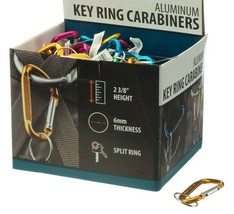 144 Assorted Color Aluminum Carabiner Snap Hook Link Key Chain Quick Cli... - £82.95 GBP