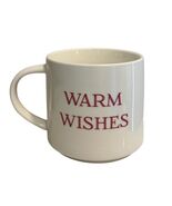Threshold Warm Wishes Mug Red Holiday Porcelain Handle Coffee Cup Rare Cute - $16.99