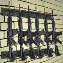 Durable Gun Wall Mount Rack 6 Rifle Shotgun Weapon Storage Display Holde... - $116.55 CAD