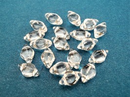40 8 x 5 mm Czech Glass Gemduo Beads: Crystal - Silver Lined - £1.52 GBP