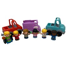 Fisher Price Little People Ice Cream Truck 6 Figures 3 Vehicles Lot Treat Set - $18.66