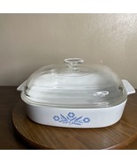 Vtg Corning Ware Blue Cornflower 10X10X2 Casserole Dish w Lid A-10-B USA... - $27.10