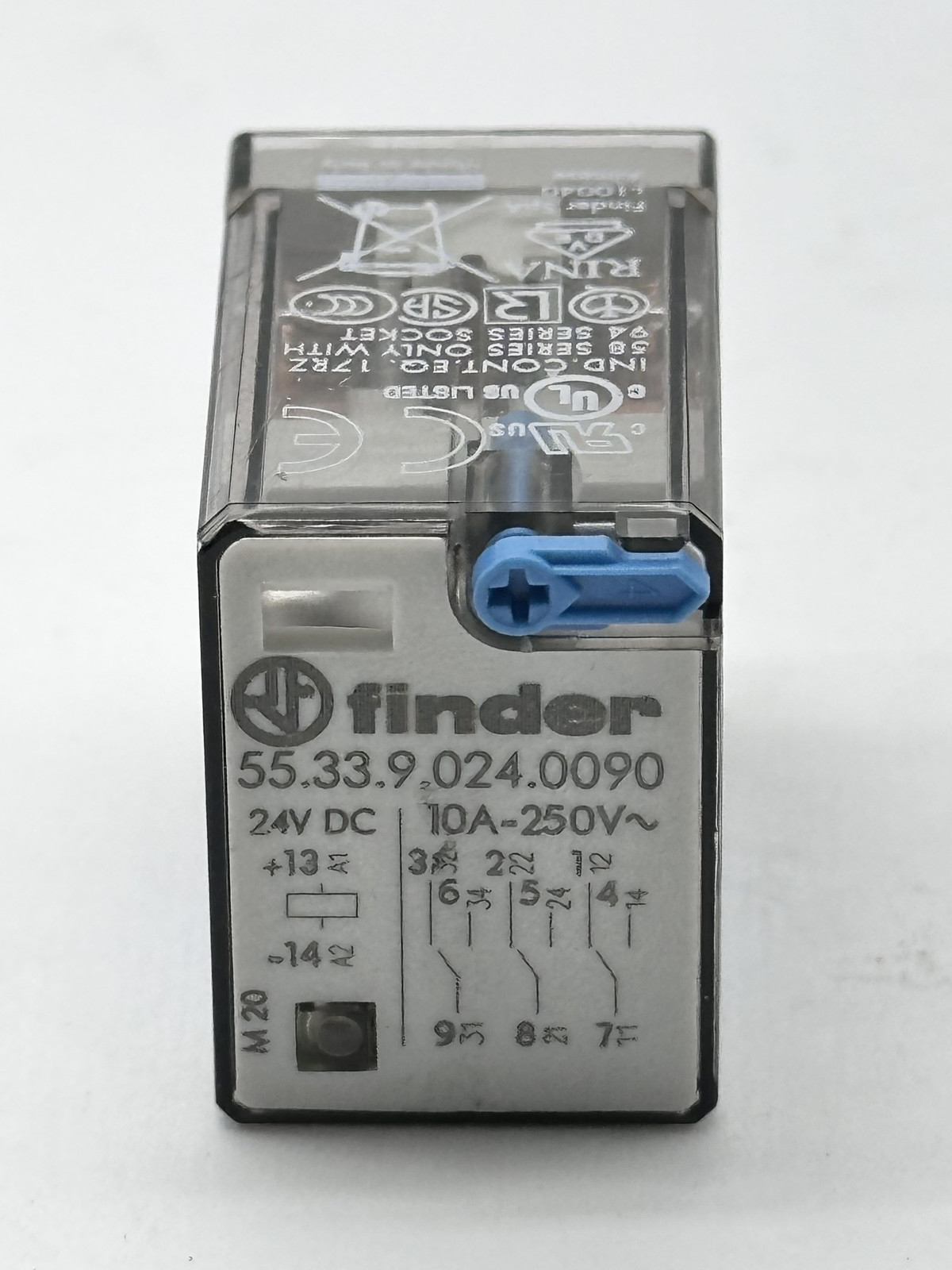 Finder 55.33.9.024.0090 Plug-In Relay 24VDC Coil 10Amp  - $5.50