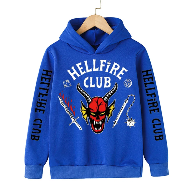 Play Stranger Things 4 Hoodies Spring Autumn Play Hellfire Club Sweatshirts Boys - £23.15 GBP