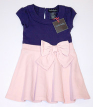 Cynthia Rowley New York Baby Girl Navy Pink Bow Flared Dress ( 12M ) - £51.85 GBP