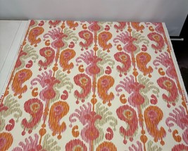 P Kaufmann Salma Sunshine Orange Ikat Paisley Linen Multiuse Fabric By Yard 54&quot;W - £10.79 GBP