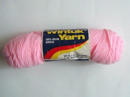 Vintage Wintuk Acrylic Yarn 4 Ounces Pink Dye Lot 6176   4 Ply Worsted Weight - £2.89 GBP