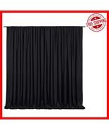 Elegant Black Backdrop Curtains (2 Panels: 5ft x 10ft) for Events &amp; Phot... - $770.81 MXN