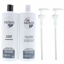 Nioxin System 2 Cleanser &amp; Scalp Therapy conditioner 33.8oz Duo 2 Pumps - £44.72 GBP