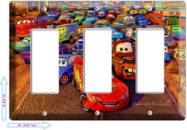 Cars 2 Lightning Mcqueen Sally Disney Movie Triple Gfi Light Switch 1 Wall Plate - £15.97 GBP