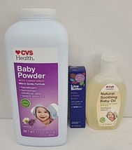 CVS Health Baby Lot Of 3 Baby Powder Soothing Oil Cheek Balm New - $15.61