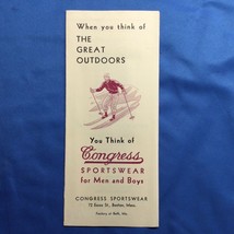 Congress Sportswear brochure Vintage Boston MA Outdoor Garments Since 1863 - $19.78