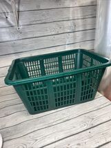 Vtg Rubbermaid Laundry Basket 2965 Green Hamper Rectangular Plastic - $48.51
