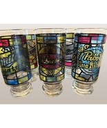 Set of 6 Anchor Hocking Beer Glass Circa 1970 Tumblers Stain Glass 6.5&quot; ... - $59.39