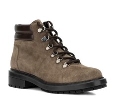 Aquatalia Liviana Taupe Suede Weatherproof Leather Hiker Boots Shoes Size 11 - £114.31 GBP