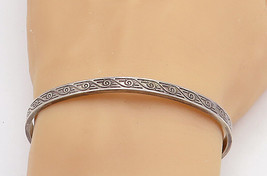 KABANA 925 Sterling Silver - Vintage Swirl Etched Pattern Cuff Bracelet - BT3043 - £53.21 GBP