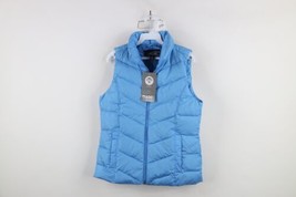 New Lands End Womens Size XS 600 Down Feather Insulated Puffer Vest Jacket Blue - £68.89 GBP