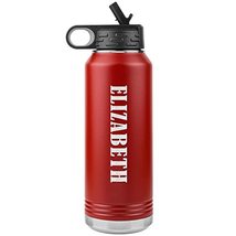 Elizabeth v02 - 32oz Insulated Water Bottle - Red - £33.57 GBP