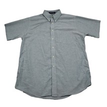 Claybrooke Shirt Mens XL Blue Button Up Short Sleeve Wrinkle Free Collar... - £12.35 GBP
