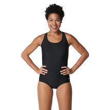 Speedo Women&#39;s Black PowerFlex Moderate Cut One Piece Swimsuit - Size: 8 - £14.58 GBP