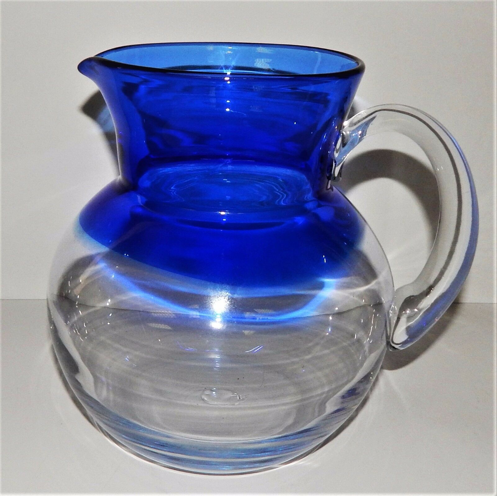Cobalt Blue and Clear Mexican Hand Blown Glass Margarita Ice Tea Bar ...