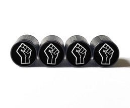 Black Lives Matter - BLM Fist - Tire Valve Stem Caps - Black, Aluminum - Set of  - £12.78 GBP