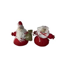 Mr. and Mrs. Santa tabletop ornaments Christmas handmade Burlap Bag Holidays - £9.29 GBP