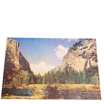 Postcard Yosemite Valley Gateway Bridalveil Falls El Capitan Vintage Unposted - £5.32 GBP