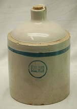 Antique Primitive Blue Band Stoneware Jug Crock Art Pottery Jar Vintage Rustic c - £116.65 GBP