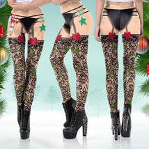 Womens Christmas Printed Leggings Xmas Party Stretchy Fitness Stretch Slim Pants - £10.63 GBP
