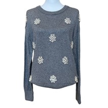 MICHAEL Michael Kors NWT Rhinestone Embellished Crewneck Sweater Gray Si... - £30.36 GBP