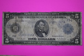 Torn 1914 $5 Five Dollars Chicago Federal Reserve Note FR 870 Guaranteed... - $1,673.81 MXN