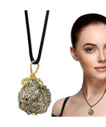 Raw Pyrite Gemstone Pendant Necklace with Gold Wire - $28.95