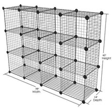 Only Hangers Metal Wire Storage Cubes 3 ft x 4 ft - Black - $975.76 MXN