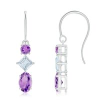 Authenticity Guarantee

ANGARA Amethyst &amp; Aquamarine Three Stone Drop Ea... - $322.05+