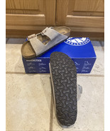 Birkenstock New w/ Box Arizona Taupe Suede Leather Soft Footbed SIZE 8 N... - $96.77