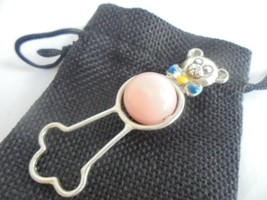 BABY RATTLE for newborn in silver 800 Made in Italy can also be a pendan... - $33.00