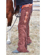 Cowboy Western Wear Chaps Handmade Buckskin Suede Rodeo Style Chaps Moun... - £69.73 GBP+