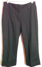 Ashley Stewart Black Capris Pants Cuffs Stretchy Cotton/Lycra Size 14 - £8.28 GBP