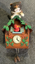 Enesco Christmas Is Coming Cat On Cuckoo Clock Hanging Ornament M Gilmore 554901 - $11.30