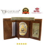 RFID Genuine Leather Trifold Badge Holder Wallet Police Badge Holder USA... - $31.07 CAD